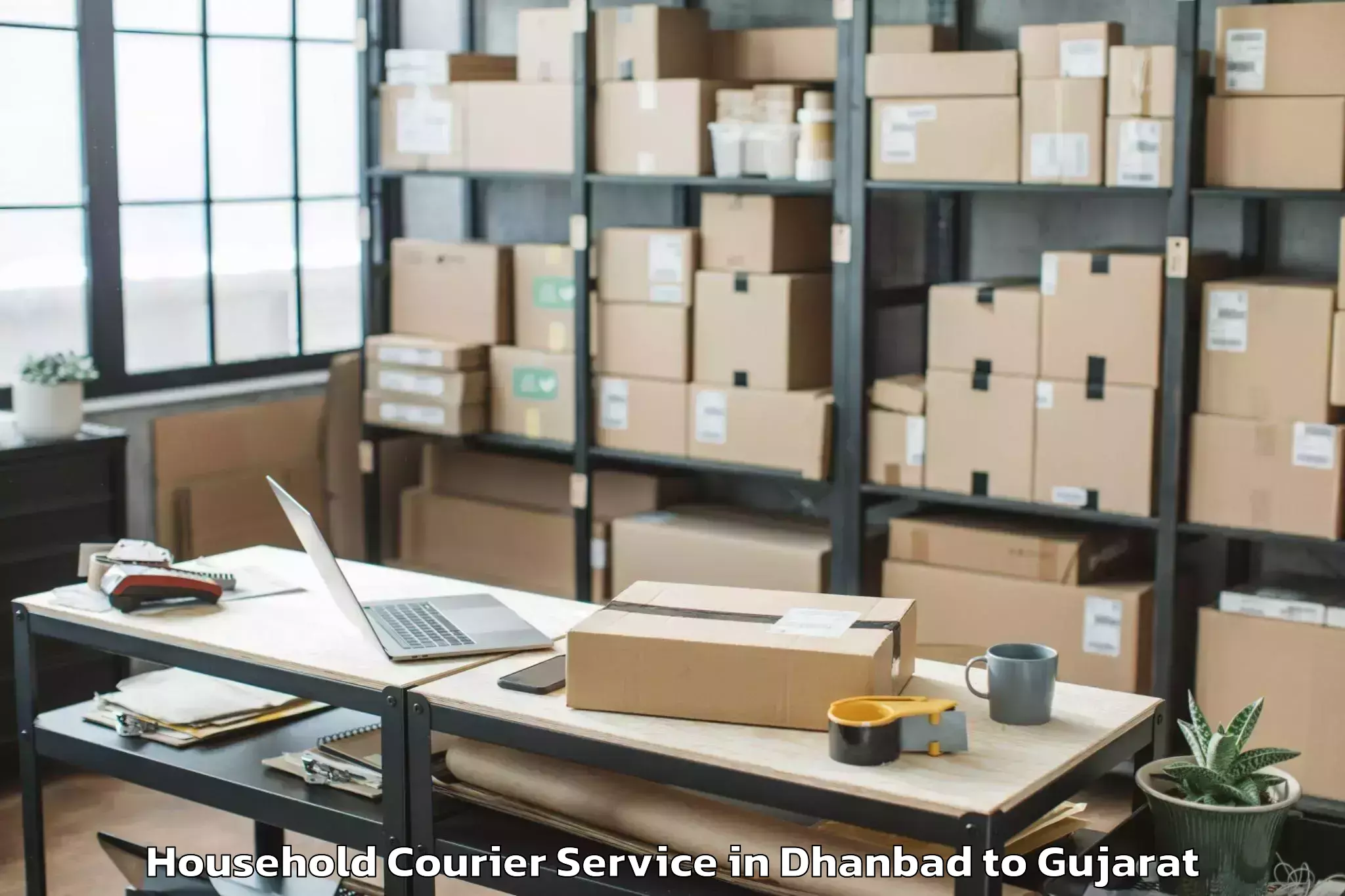 Easy Dhanbad to Bagasara Household Courier Booking